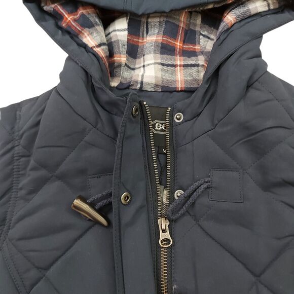 BGSD Vest Womens Medium Navy Quilted Hooded Full Zip Flannel Lined Outdoor - Picture 4 of 12